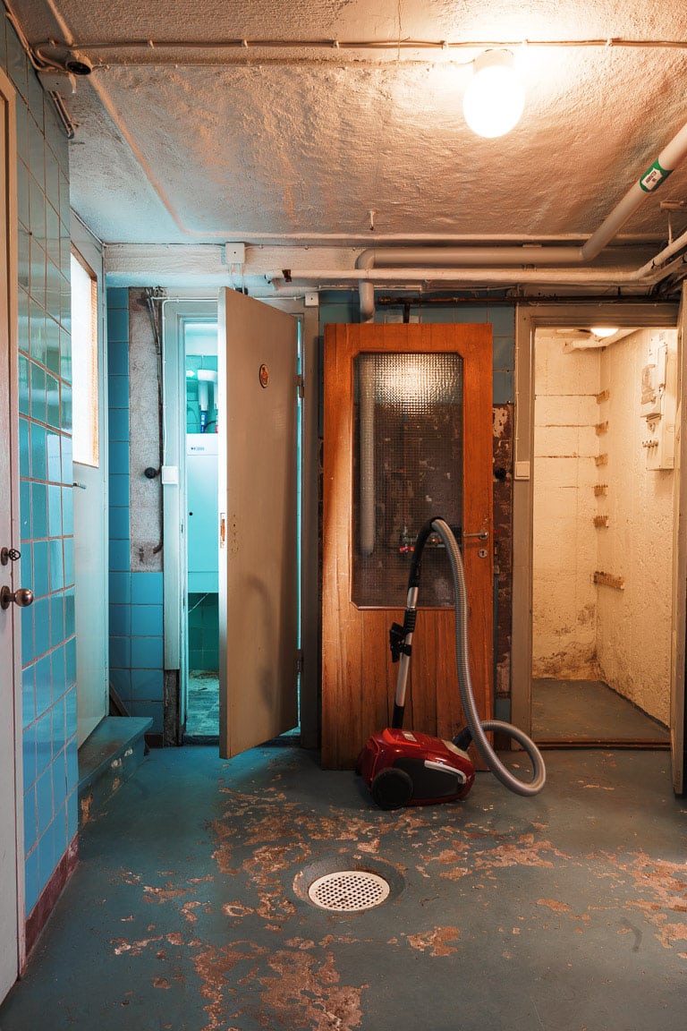 Pågående renovering av källare i Sollentuna, Stockholm
